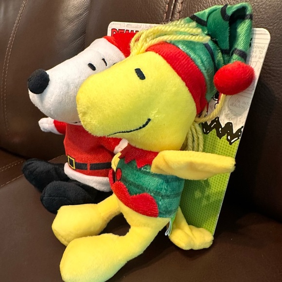 Peanuts Charlie Brown’s Santa Snoopy and Elf Woodstock Soft Pet Toys BRAND NEW!! - Picture 2 of 3